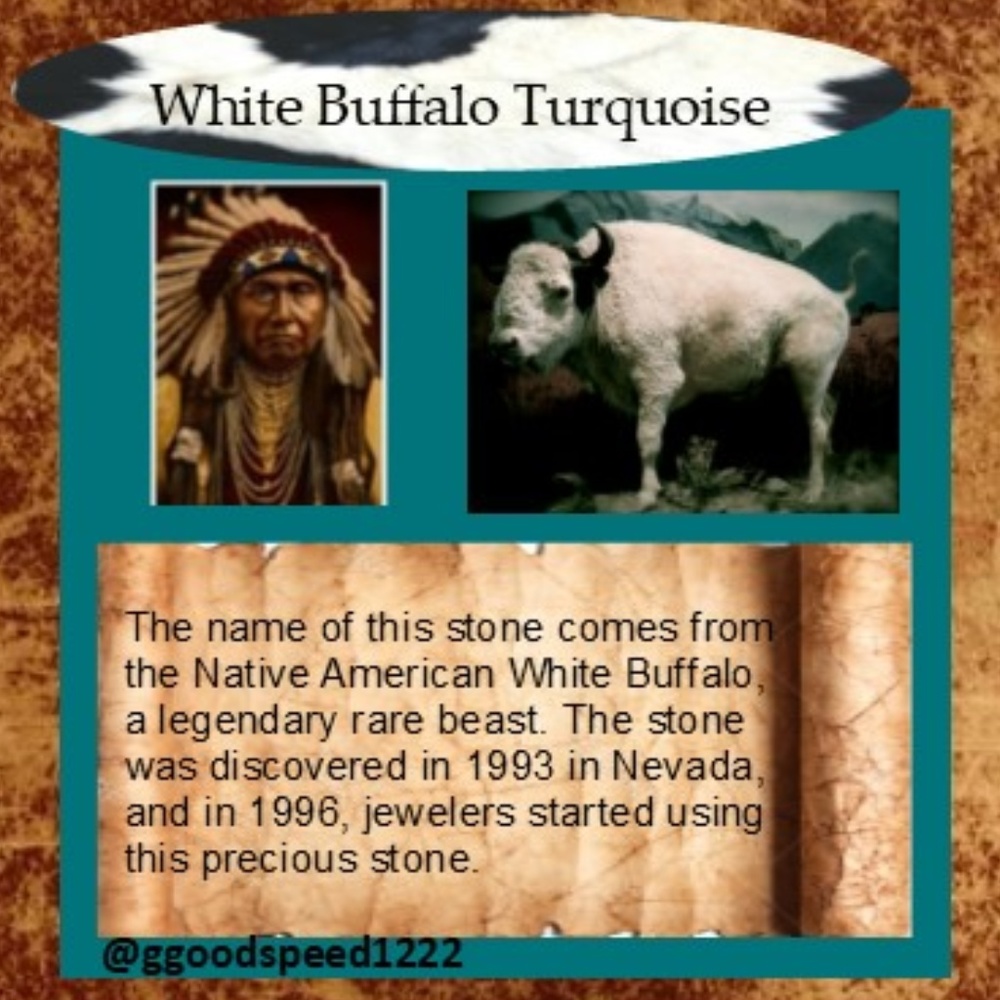 White Buffalo Turquoise Pendent - Picture 4 of 6